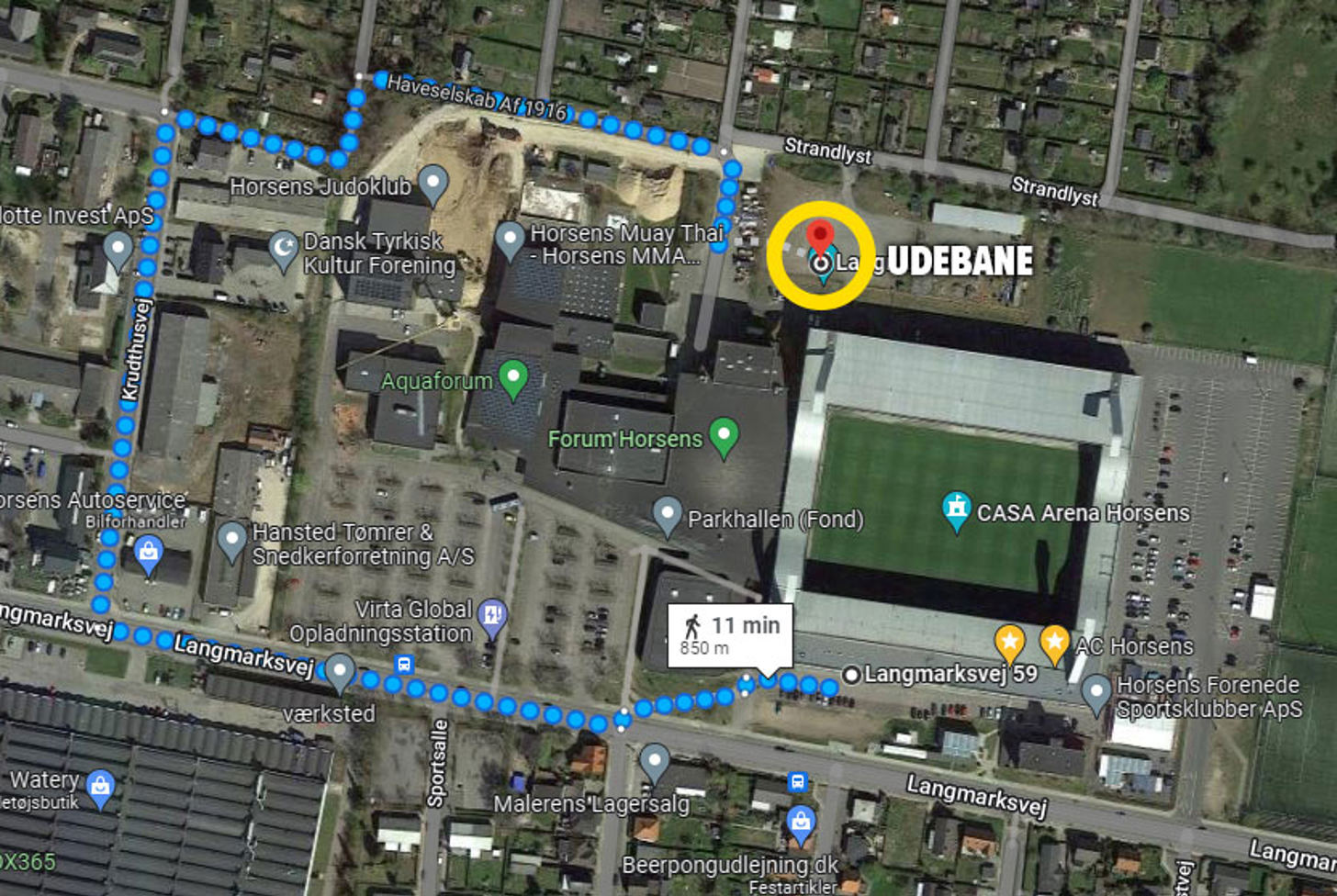 CASA Arena Horsens udebaneafsnit gå